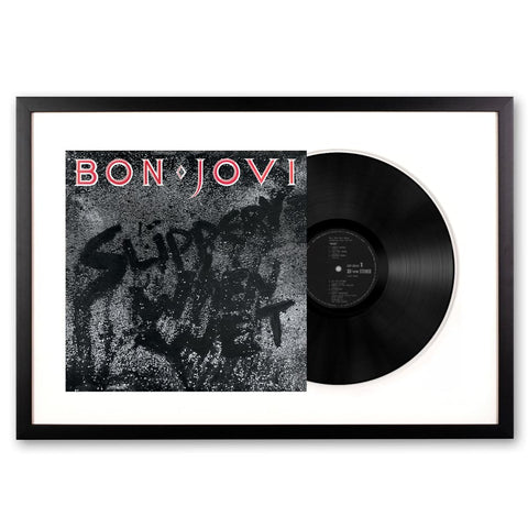 Darrahopens Audio & Video > Musical Instrument & Accessories Framed Bon Jovi Slippery When Wet Vinyl Album Art