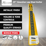 Darrahopens Audio & Video > Musical Instrument & Accessories Karrera 29in 6-String Lap Steel Hawaiian Guitar - Metallic Gold