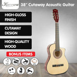 Darrahopens Audio & Video > Musical Instrument & Accessories Karrera 38in Pro Cutaway Acoustic Guitar with guitar bag - Natural