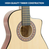 Darrahopens Audio & Video > Musical Instrument & Accessories Karrera 38in Pro Cutaway Acoustic Guitar with guitar bag - Natural