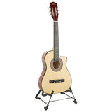 Darrahopens Audio & Video > Musical Instrument & Accessories Karrera 38in Pro Cutaway Acoustic Guitar with guitar bag - Natural