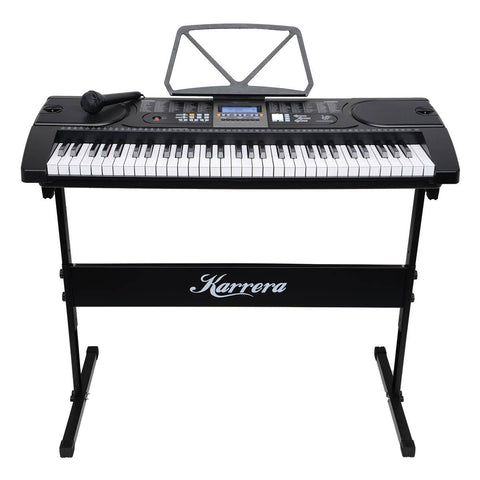 Darrahopens Audio & Video > Musical Instrument & Accessories Karrera 61 Keys Electronic Keyboard Piano with Stand - Black