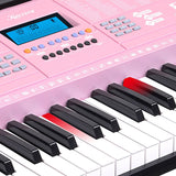 Darrahopens Audio & Video > Musical Instrument & Accessories Karrera 61 Keys Electronic LED Piano Keyboard with Stand - Pink
