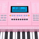 Darrahopens Audio & Video > Musical Instrument & Accessories Karrera 61 Keys Electronic LED Piano Keyboard with Stand - Pink