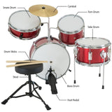 Darrahopens Audio & Video > Musical Instrument & Accessories Karrera Children's 4pc Drum Kit - Red
