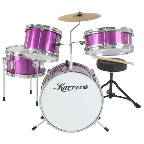 Darrahopens Audio & Video > Musical Instrument & Accessories Karrera Childrens 4pc Drum Kit - Purple