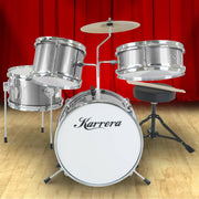 Darrahopens Audio & Video > Musical Instrument & Accessories Karrera Childrens 4pc Drum Kit - Silver