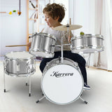Darrahopens Audio & Video > Musical Instrument & Accessories Karrera Childrens 4pc Drum Kit - Silver