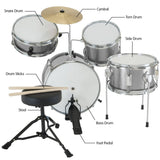 Darrahopens Audio & Video > Musical Instrument & Accessories Karrera Childrens 4pc Drum Kit - Silver