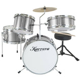 Darrahopens Audio & Video > Musical Instrument & Accessories Karrera Childrens 4pc Drum Kit - Silver