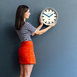 Darrahopens Audio & Video > Musical Instrument & Accessories Newgate Luggage Wall Clock Galvanised Blue Hands