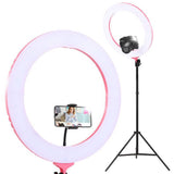 darrahopens Audio & Video > Photography Embellir Ring Light 19" LED 5800LM Dimmable Diva With Stand Make Up Studio Video Pink