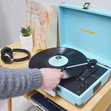 darrahopens Audio & Video > Speakers mbeat Woodstock II Sky Blue Retro Bluetooth (TX/RX) Turntable