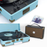 darrahopens Audio & Video > Speakers mbeat Woodstock II Sky Blue Retro Bluetooth (TX/RX) Turntable
