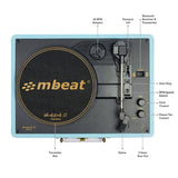 darrahopens Audio & Video > Speakers mbeat Woodstock II Sky Blue Retro Bluetooth (TX/RX) Turntable