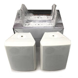 darrahopens Audio & Video > Speakers New Audioline Indoor Outdoor Speaker Pair 3-Way 4\" Bookshelf Wall / Ceiling Mount