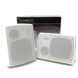darrahopens Audio & Video > Speakers New Audioline Indoor Outdoor Speaker Pair 3-Way 4\" Bookshelf Wall / Ceiling Mount