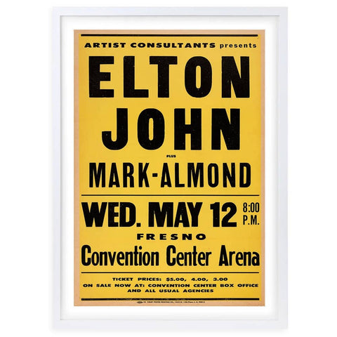 Darrahopens Audio & Video > TV Accessories Wall Art's Elton John - Convention Center - 1971 Large 105cm x 81cm Framed A1 Art Print