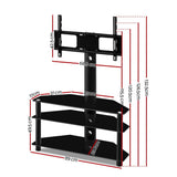 darrahopens Audio & Video > TV Acessories Artiss 3 Tier Floor TV Stand with Bracket Shelf Mount