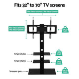 darrahopens Audio & Video > TV Acessories Artiss Floor TV Stand Bracket Mount Swivel Height Adjustable 32 to 70 Inch Black
