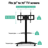 darrahopens Audio & Video > TV Acessories Artiss Floor TV Stand Brakcket Mount Swivel Height Adjustable 32 to 70 Inch Black