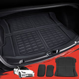 Darrahopens Auto Accessories > Auto Accessories Others 3PCS Car Rear Front Cargo Trunk Toolbox Luggage Rubber Mats for Tesla Model 3 2021-2022