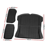 Darrahopens Auto Accessories > Auto Accessories Others 3PCS Car Rear Front Cargo Trunk Toolbox Luggage Rubber Mats for Tesla Model 3 2021-2022
