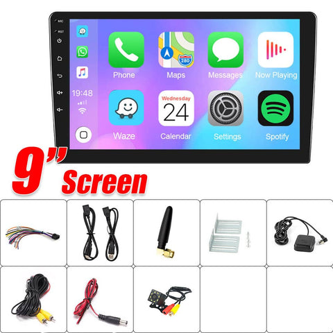 Darrahopens Auto Accessories > Auto Accessories Others 9" Car Radio 2 DIN GPS FM RDS WIFI w/ Rear Camera For Android Auto IOS CarPlay