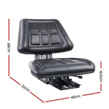 darrahopens Auto Accessories > Auto Accessories Others Giantz PU Leather Tractor Seat with Sliding Track - Black