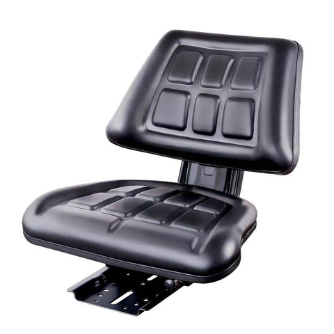 darrahopens Auto Accessories > Auto Accessories Others Giantz PU Leather Tractor Seat with Sliding Track - Black