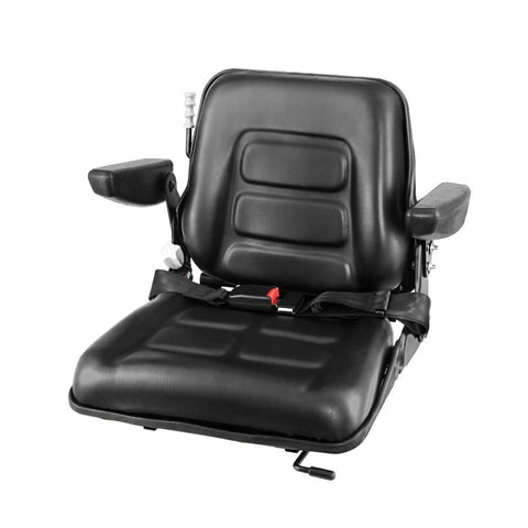 darrahopens Auto Accessories > Auto Accessories Others Giantz Tractor Seat with Armrest Forklift Excavator Bulldozer Universal Suspension Backrest Truck Chair black