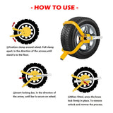 Darrahopens Auto Accessories > Auto Accessories Others Heavy Duty Wheel Defender Lock Clamp Tyre Lock 13" 14" 15" Car Caravan Trailer
