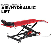 Darrahopens Auto Accessories > Auto Accessories Others Motorcycle Lift 500kg Table Hydraulic Air Bike Jack Mechanic Stand Hoist Lifter