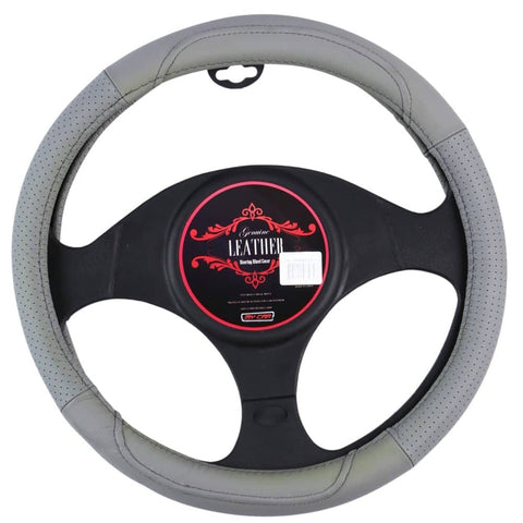 darrahopens Auto Accessories > Auto Accessories Others Oklahoma Steering Wheel Cover - Grey [Leather]