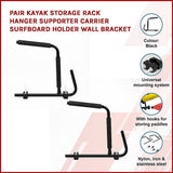 darrahopens Auto Accessories > Auto Accessories Others Pair Kayak Storage Rack Hanger Supporter Carrier Surfboard Holder Wall Bracket