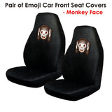 Darrahopens Auto Accessories > Auto Accessories Others Pair of Emoji Car Front Seat Covers Monkey Face
