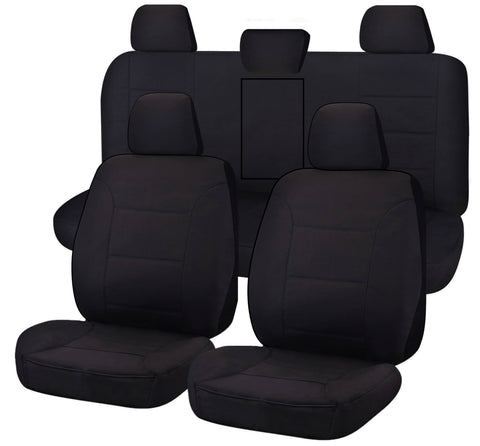 darrahopens Auto Accessories > Auto Accessories Others Seat Covers for TOYOTA HILUX 08/2015 - ON DUAL CAB UTILITY FR 40/60 SPLIT BASE WITH A/REST BLACK CHALLENGER