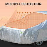 Darrahopens Auto Accessories > Auto Accessories Others SUV Car Cover Waterproof Aluminum Extra Large Rain UV Dust Hail Resitant YXL(5Mx 2M x 1.75M)