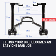 darrahopens Auto Accessories > Auto Accessories Others T-REX Motorcycle Stands Front & Rear Heavy-Duty Motorbike Lift Paddock Steel