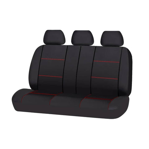 darrahopens Auto Accessories > Auto Accessories Others Universal Lavish Rear Seat Cover Size 06/08S | Black/Red Stitching