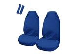 darrahopens Auto Accessories > Auto Accessories Others Universal Pulse Throwover Front Seat Covers - Bonus Seat Belt Buddies | Blue