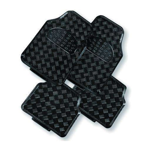 darrahopens Auto Accessories > Auto Accessories Others VENOM 4-Piece Car Mat - BLACK [Rubber/Aluminium Look]