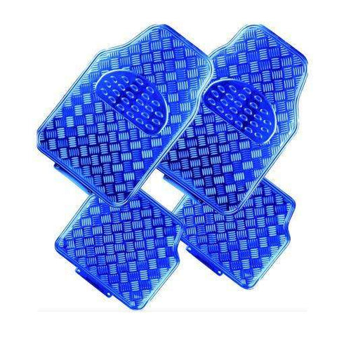 darrahopens Auto Accessories > Auto Accessories Others VENOM 4-Piece Car Mat - BLUE [Rubber/Aluminium Look]