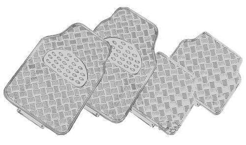 darrahopens Auto Accessories > Auto Accessories Others VENOM 4-Piece Car Mat - SILVER [Rubber/Aluminium Look]