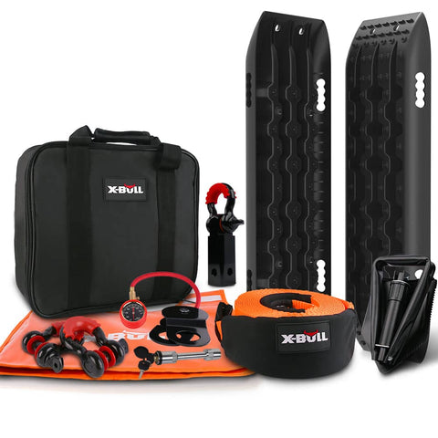 darrahopens Auto Accessories > Auto Accessories Others X-BULL Winch Recovery Kit 13PCS Recovery tracks /Snatch Strap Off Road 4X4