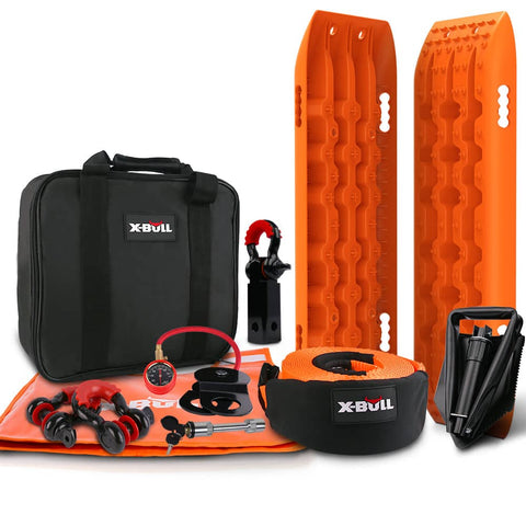 darrahopens Auto Accessories > Auto Accessories Others X-BULL Winch Recovery Kit Recovery tracks /Snatch Strap Off Road 4WD orange