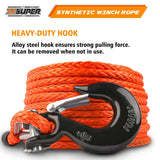 Darrahopens Auto Accessories > Auto Accessories Others ZESUPER Winch Rope 9.5MM X 30M Dyneema SK75 Hook Synthetic Car Tow Recovery Cable Hook