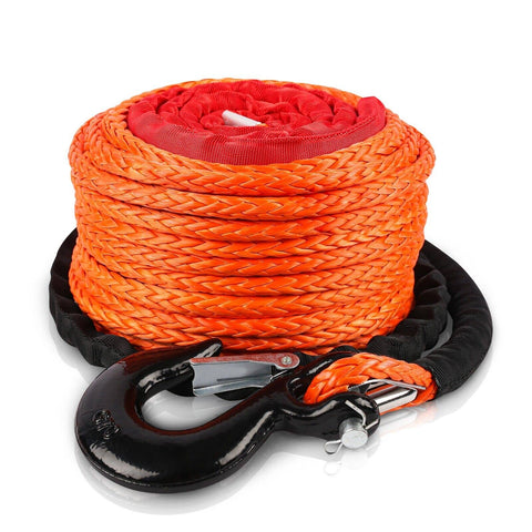 Darrahopens Auto Accessories > Auto Accessories Others ZESUPER Winch Rope 9.5MM X 30M Dyneema SK75 Hook Synthetic Car Tow Recovery Cable Hook