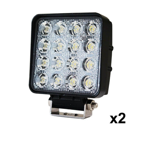 darrahopens Auto Accessories > Lights 2PCS 48W LED Work Lights FLOOD Lamp Off Road 12V 24V Boat Camping Fishing 80w
