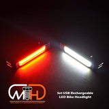 darrahopens Auto Accessories > Lights Set USB Rechargeable LED Bike Front Light headlight lamp Bar rear Tail Wide Beam